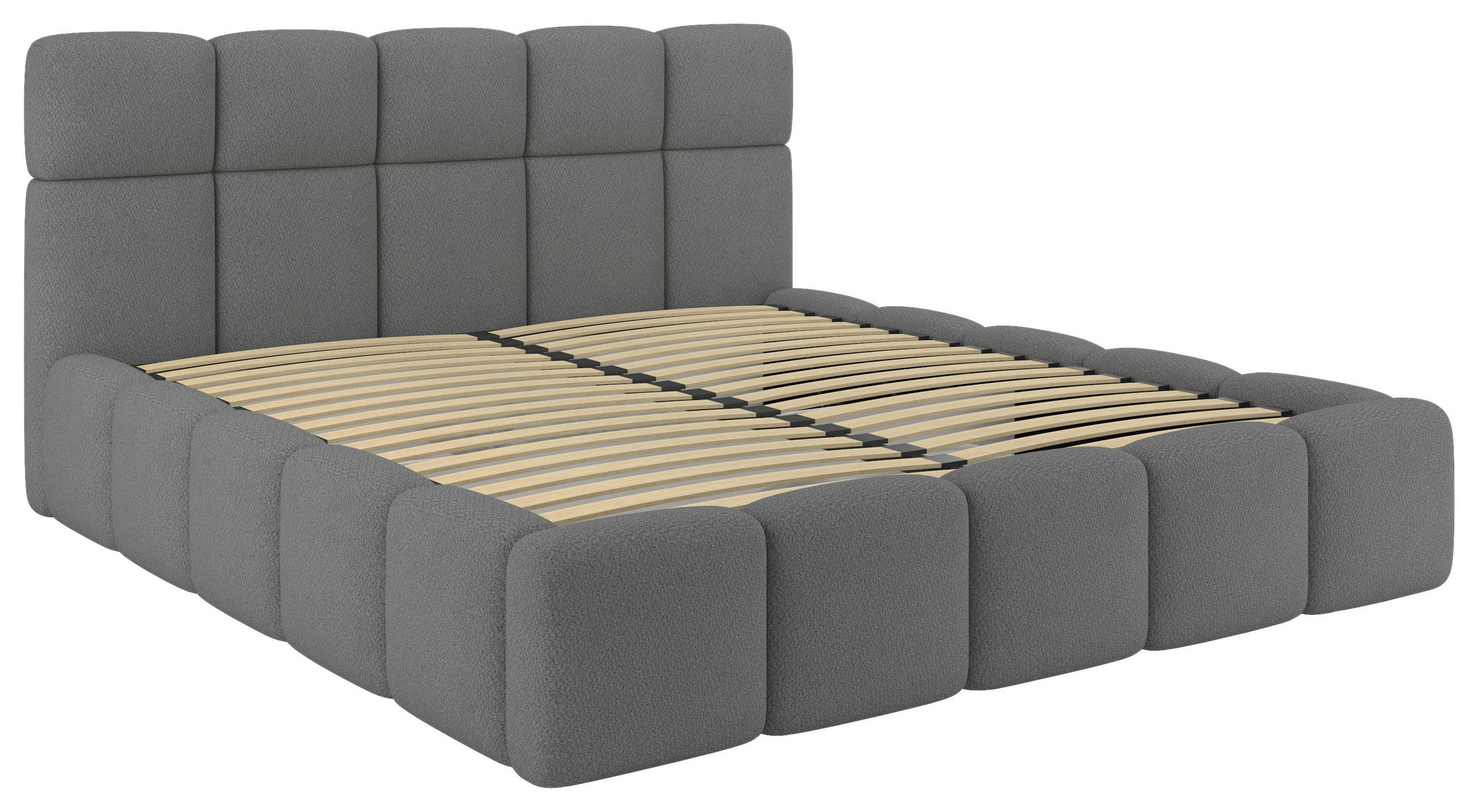 Polsterbett Mit Bettkasten 180x200 Cm Cloudy Grau