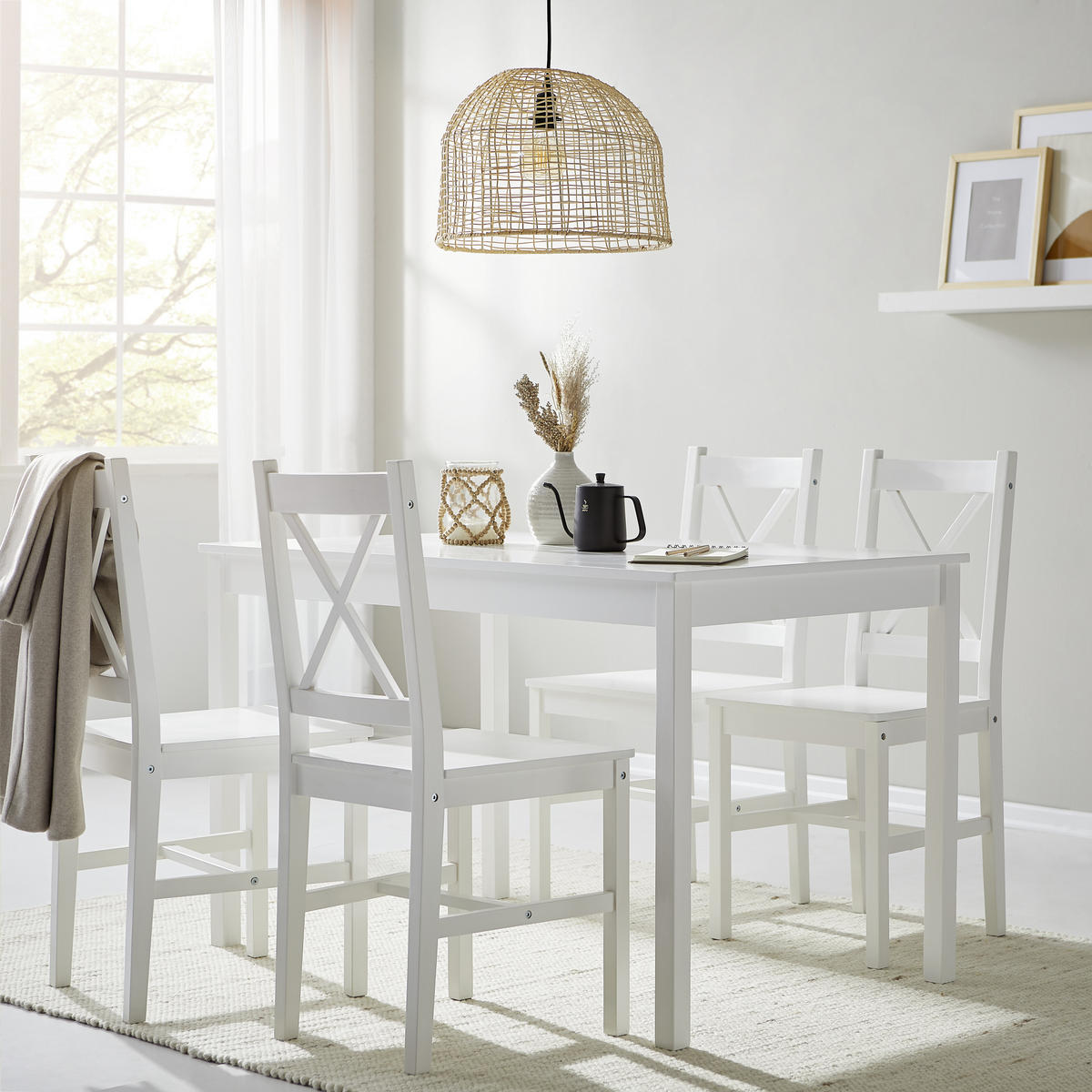 TISCHGRUPPE Weiß  - Weiß, LIFESTYLE, Holz (118/75/74cm) - MID.YOU