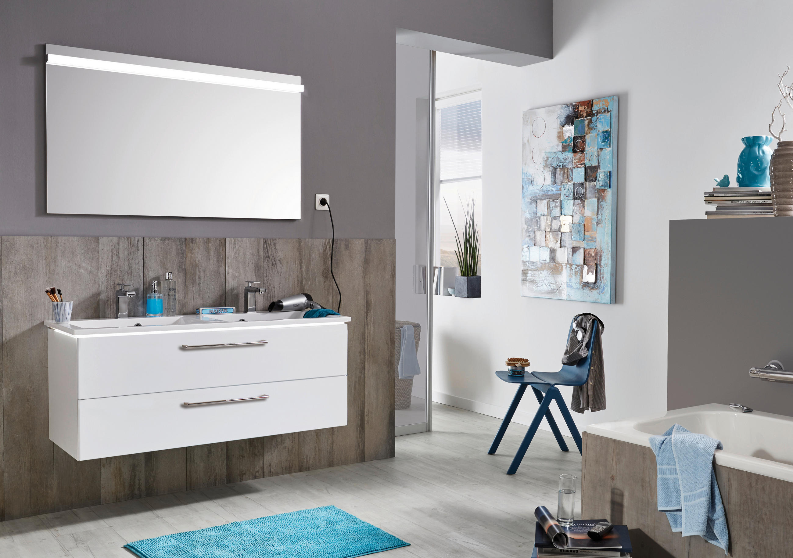 BADEZIMMERSPIEGEL 120/72/59 cm  - Klar, Design, Glas (120/72/59cm) - Novel