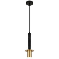 HÄNGELEUCHTE Shanna 12/130 cm  - Messingfarben/Schwarz, Design, Kunststoff/Stein (12/130cm) - Globo