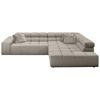 ECKSOFA Sandfarben Feincord  - Sandfarben/Schwarz, Design, Kunststoff/Textil (319/215cm) - Hom`in