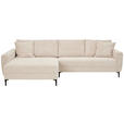 ECKSOFA Naturfarben Cord  - Schwarz/Naturfarben, Design, Textil/Metall (174/283cm) - Xora