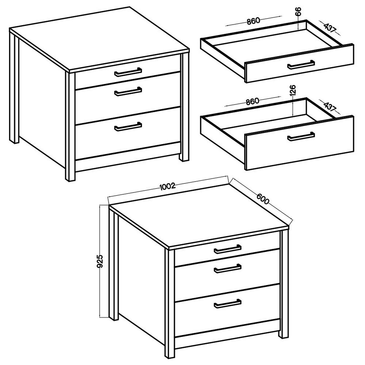 KÜCHENLEERBLOCK   in Anthrazit, Eiche Artisan  - Anthrazit/Schwarz, MODERN, Glas/Holzwerkstoff (230/92/60cm) - home24