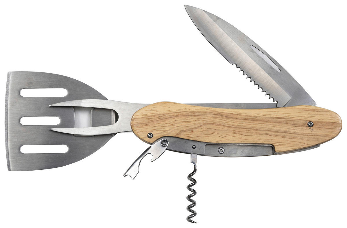 GRILLBESTECK - Braun, Design, Holz/Metall (29.5/9/2.5cm) - Nouvel