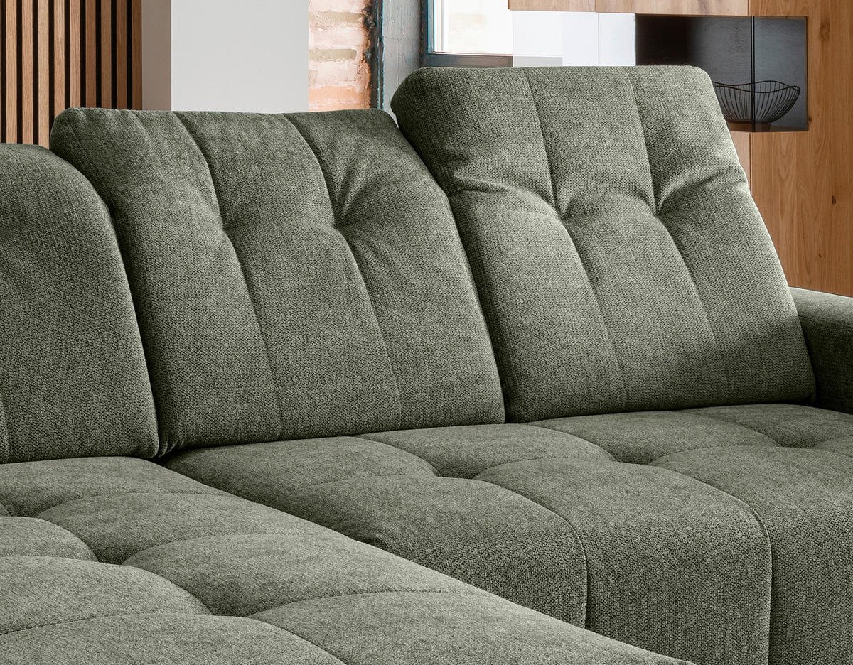 ECKSOFA Grün Chenille  - Schwarz/Grün, MODERN, Textil/Metall (180/258cm) - Livetastic