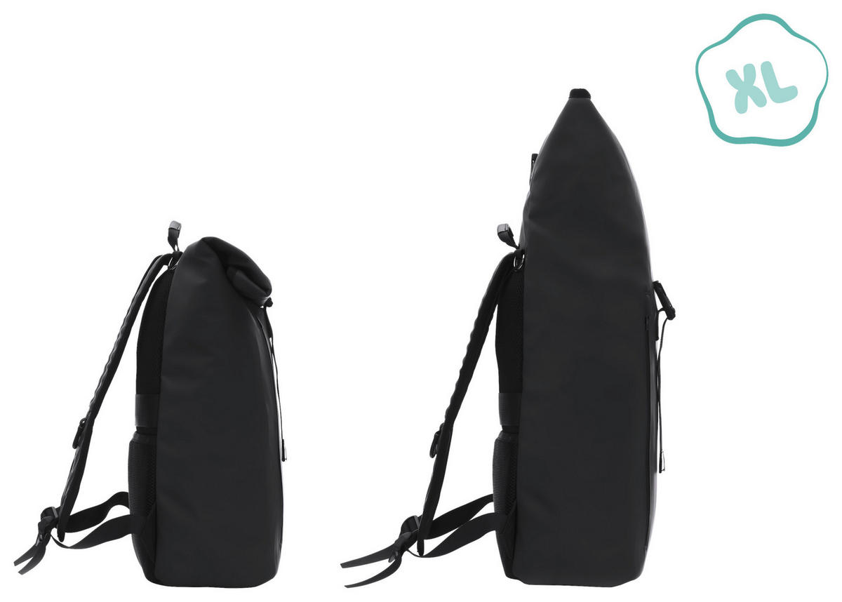 WICKELRUCKSACK Soft Touch  - Schwarz, Basics, Textil (60/38/15cm) - Jimmylee