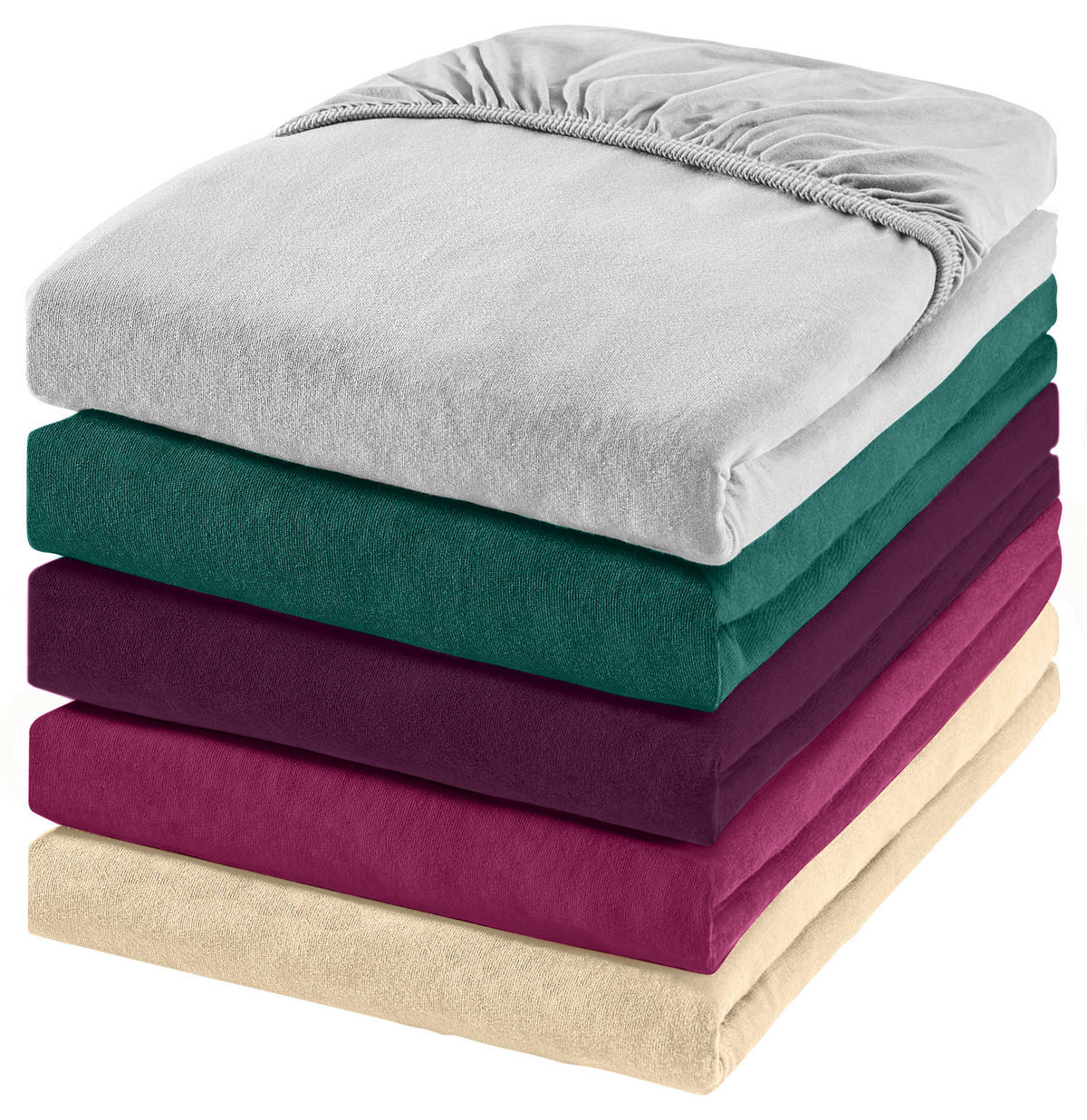 SPANNBETTTUCH FLORENZ Jersey  - Creme, Basics, Textil (90-100/200-220cm) - Novel