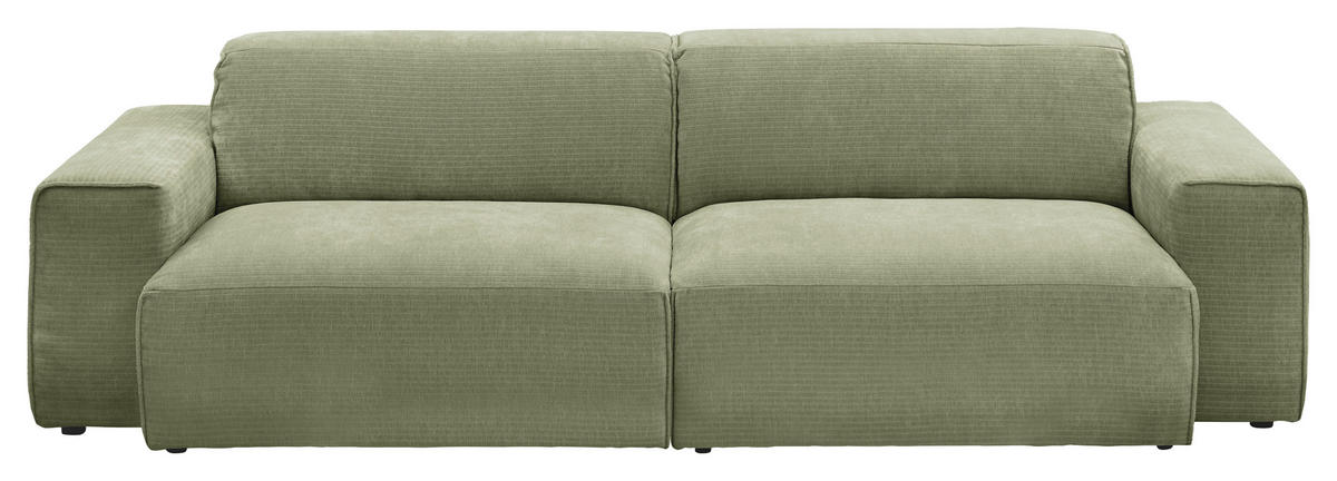 BIGSOFA in Chenille Grün  - Schwarz/Grün, Design, Kunststoff/Textil (238/71/101cm) - Pure Home Lifestyle