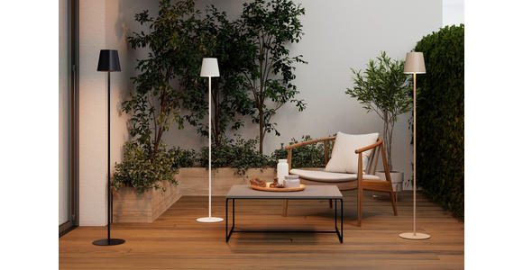 AKKU-STEHLEUCHTE 22/130 cm    - Sandfarben, Design, Kunststoff/Metall (22/130cm) - Novel