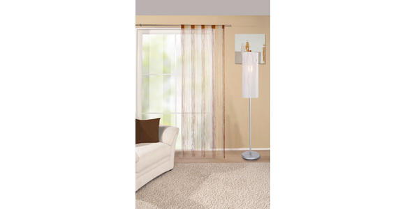 Fadenvorhang Stangendurchzug Rita B: 90cm, Offwhite/Taupe - Taupe/Naturfarben, KONVENTIONELL, Textil (90/245cm) - Luca Bessoni