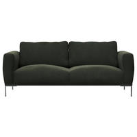 3-SITZER-SOFA Webstoff, Flachgewebe Waldgrün  - Waldgrün/Schwarz, Design, Textil/Metall (212/80,5/88cm) - Livetastic