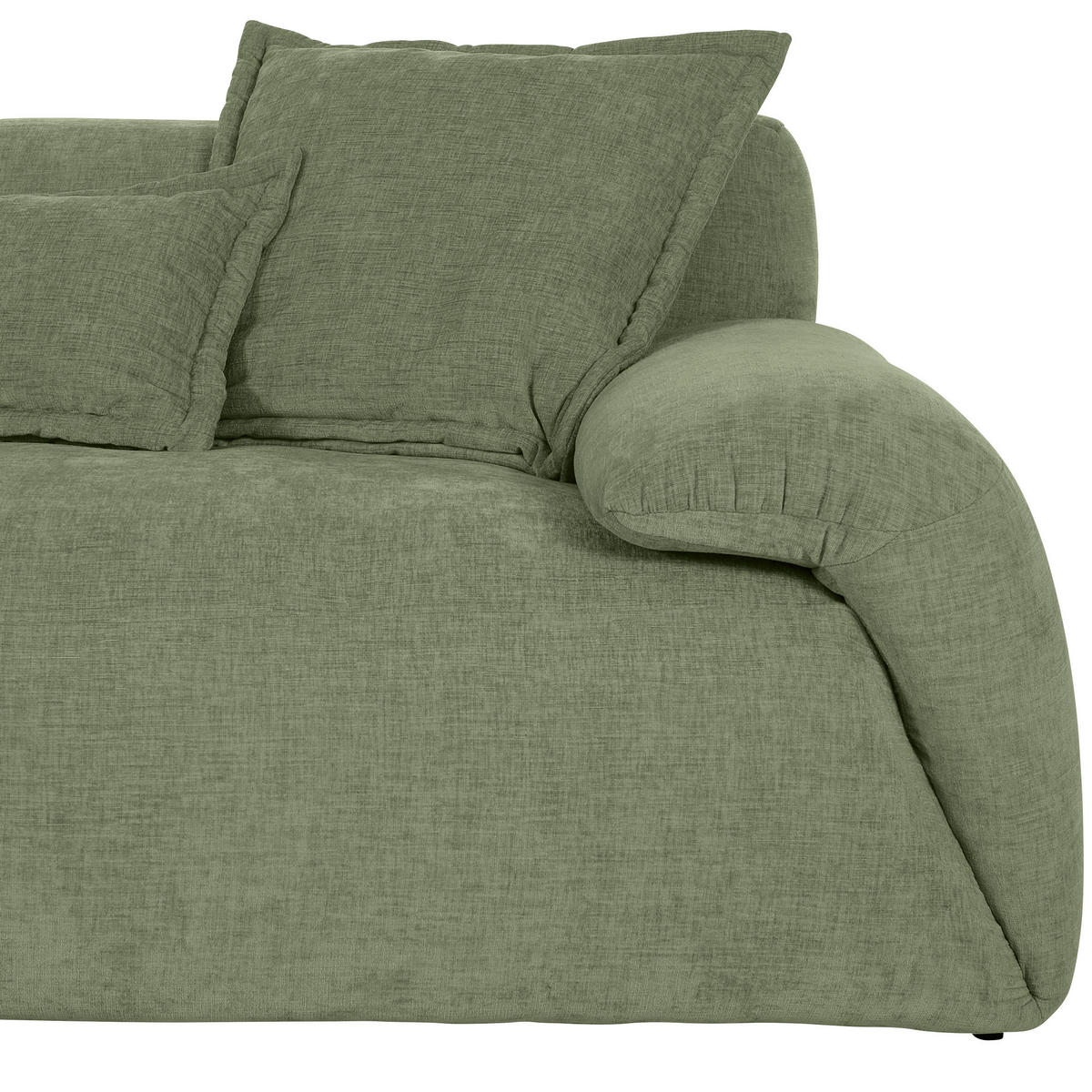 ECKSOFA in Flachgewebe Olivgrün  - Schwarz/Olivgrün, Konventionell, Kunststoff/Textil (174/274cm) - Carryhome