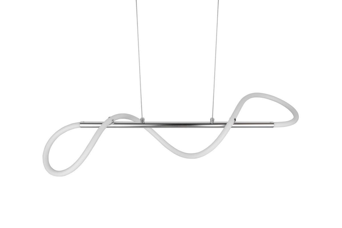 LED FÜGGESZTÉK - krómszínű/fehér, Basics, műanyag/fém (105/150/34cm)