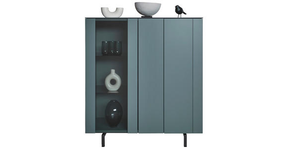 HIGHBOARD Grün  108/120/45 cm  - Schwarz/Grün, Design, Glas/Holzwerkstoff (108/120/45cm) - Johann Jakob