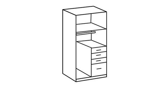 KLEIDERSCHRANK in Graphitfarben, Grau - Schwarz/Graphitfarben, KONVENTIONELL, Glas/Holzwerkstoff (90/199/58cm) - Carryhome