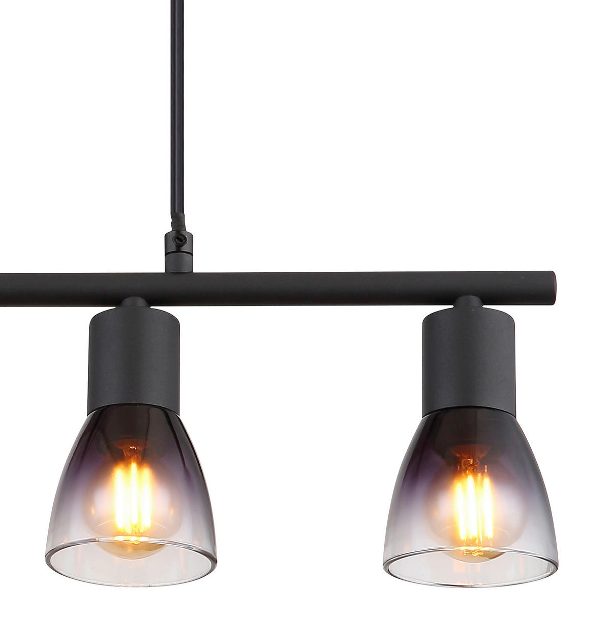 HÄNGELEUCHTE Satella 52/7,2/120 cm  - Klar/Schwarz, Design, Glas/Kunststoff (52/7,2/120cm) - Globo