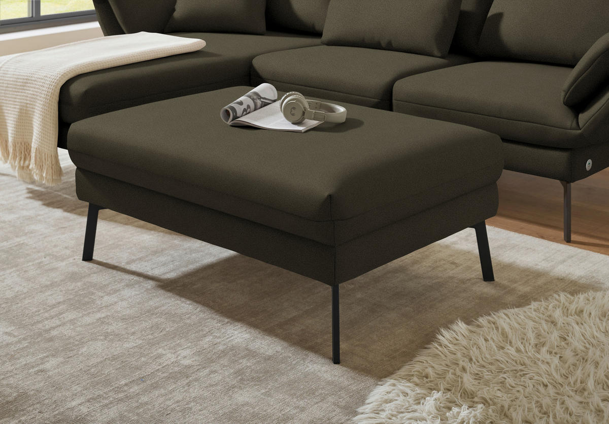 ECKSOFA  in Flachgewebe Dunkelgrün  175-224/255-365 cm  - Dunkelgrün/Schwarz, Design, Textil/Metall (175-224/255-365cm) - Dieter Knoll
