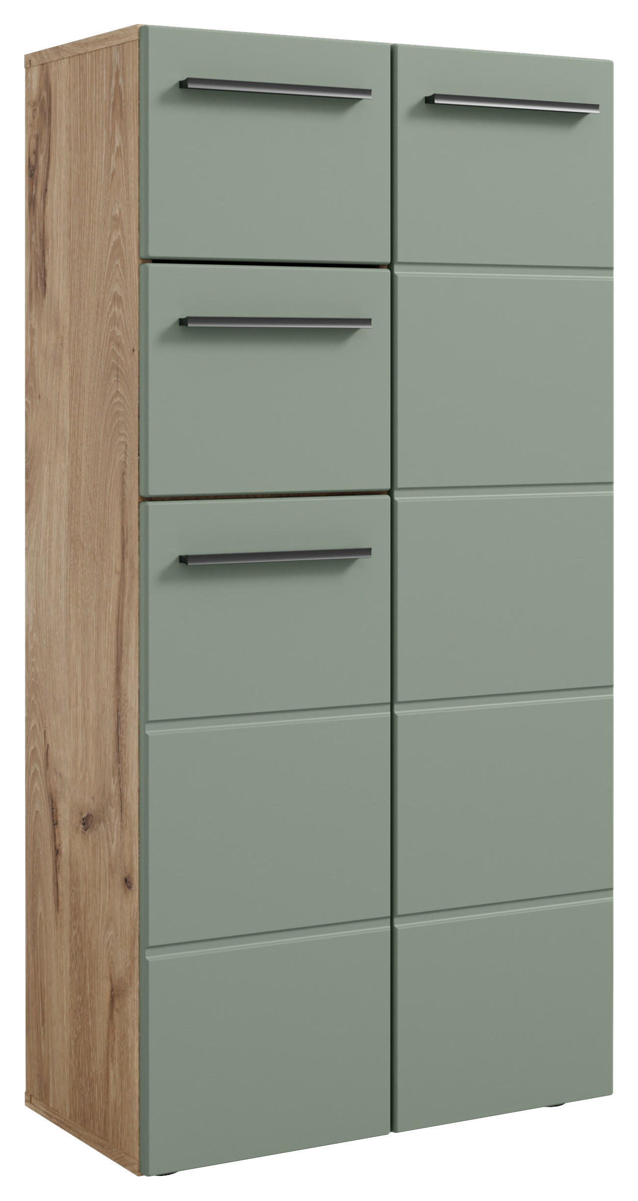 Mid.you Midischrank Eiche, Schilfgrün 60x120x31 cm