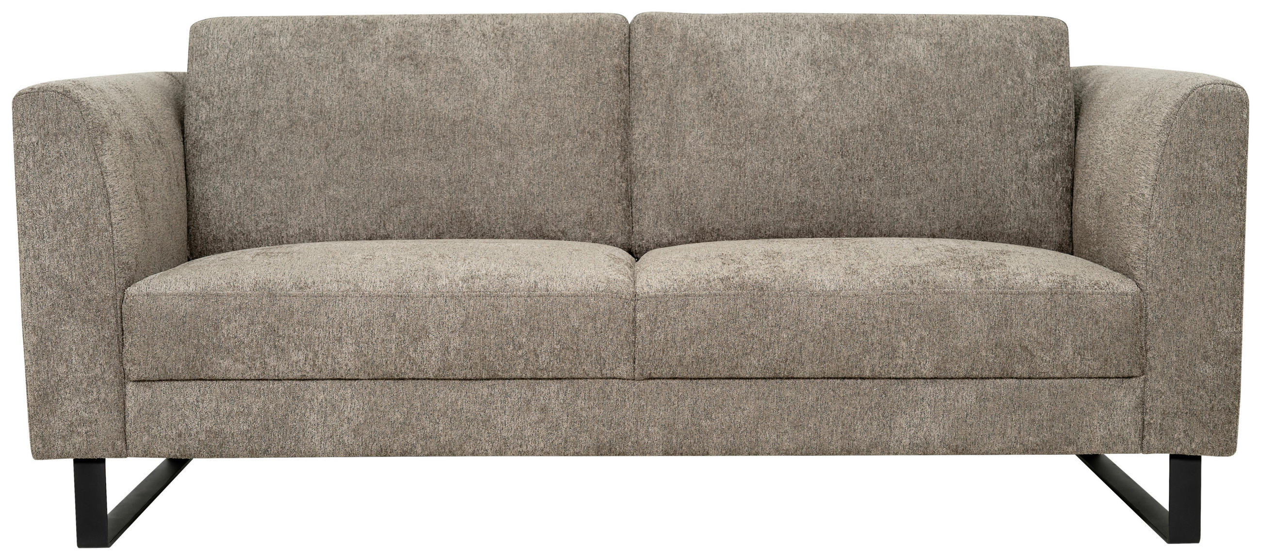 2,5-SITS SOFFA i chenille brun  - brun/svart, Modern, metall/trä (188/88/88cm) - Hom`in