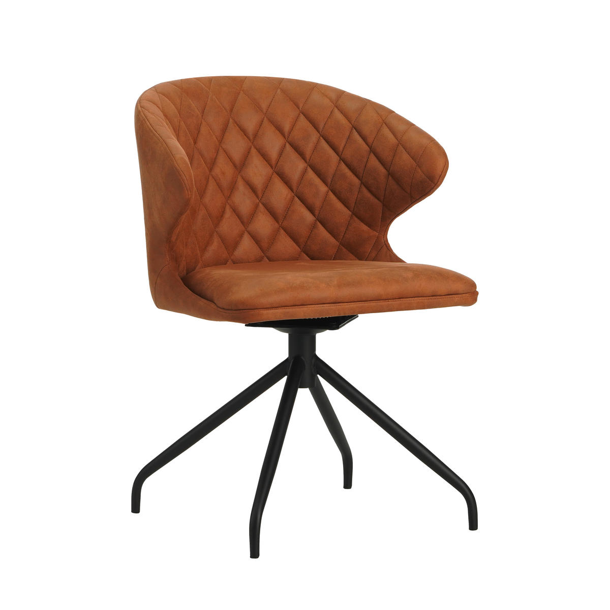 STOLIČKA S PODRÚČKAMI, mikrovlákno, koňaková - čierna/koňaková, Modern, kov/textil (56/80/44cm) - MID.YOU