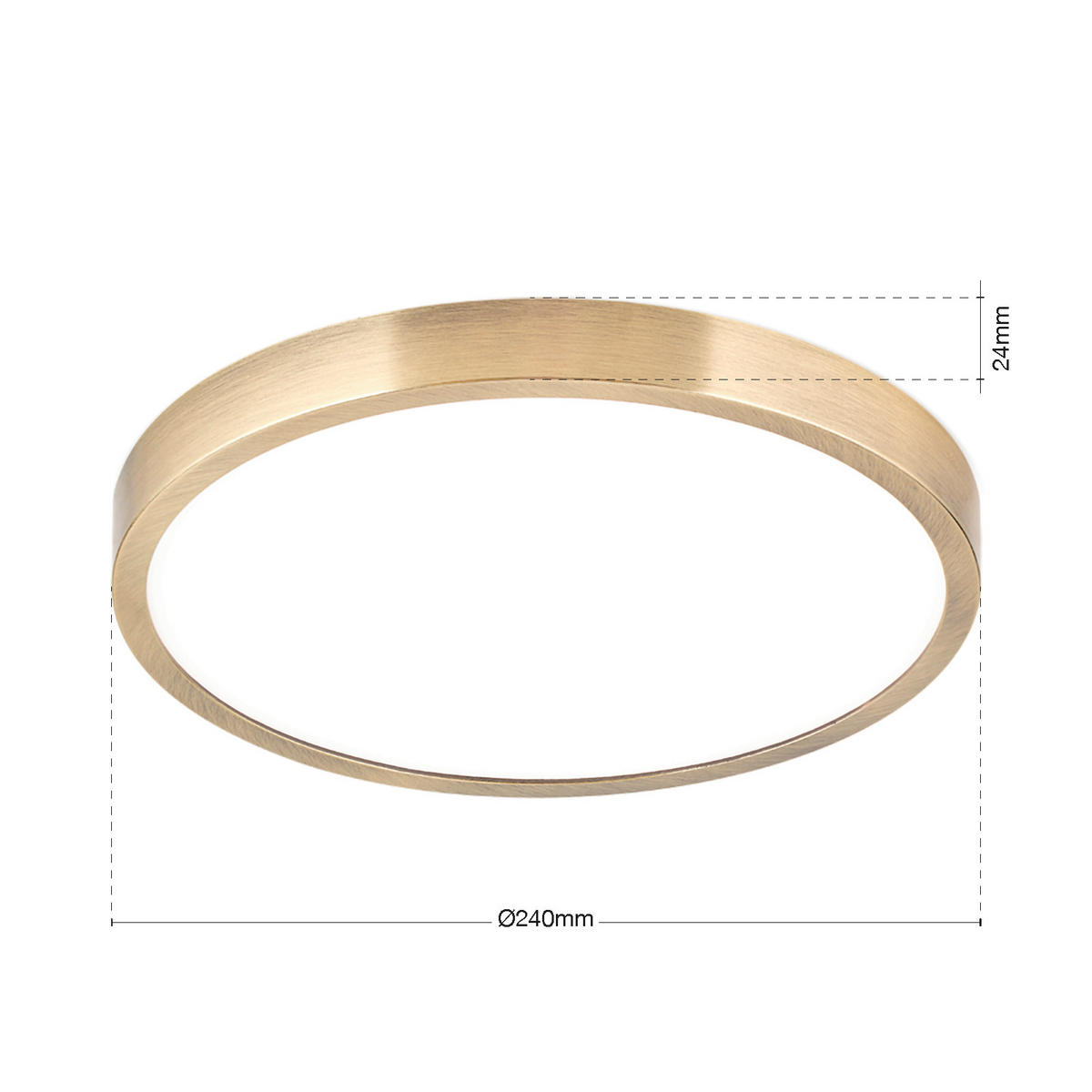 LED-DECKENLEUCHTE Disc 24/2,4 cm   - Bronzefarben, KONVENTIONELL, Kunststoff/Metall (24/2,4cm)