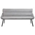 SITZBANK 180/86/64 cm  in Hellgrau  - Hellgrau/Schwarz, Design, Textil/Metall (180/86/64cm) - Novel