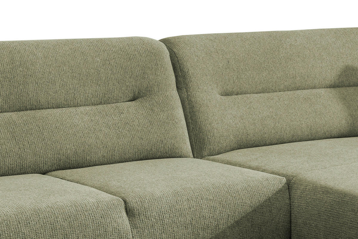 ECKSOFA in Chenille Grün  - Wildeiche/Grün, Modern, Holz/Textil (290/166cm) - MID.YOU