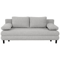 SCHLAFSOFA  mit Webstoff Hellgrau  - Hellgrau/Schwarz, Design, Textil/Metall (197/84/92,5cm) - home24
