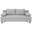 SCHLAFSOFA Lia in Webstoff Hellgrau  - Hellgrau/Schwarz, Design, Textil/Metall (197/84/92,5cm) - Hom`in