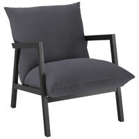 SESSEL Mikrofaser Dunkelgrau    - Wengefarben/Dunkelgrau, Design, Holz/Textil (63/76/80cm) - Carryhome