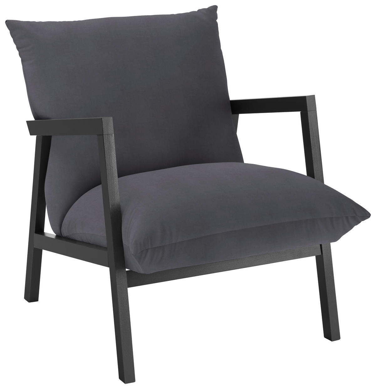 SESSEL Mikrofaser Dunkelgrau    - Wengefarben/Dunkelgrau, Design, Holz/Textil (63/76/80cm) - Carryhome