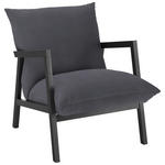 SESSEL in Mikrofaser Dunkelgrau  - Wengefarben/Dunkelgrau, Design, Holz/Textil (63/76/80cm) - Carryhome
