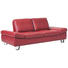 ZWEISITZER-SOFA Echtleder Rot - Edelstahlfarben/Rot, Design, Leder/Metall (220/85/109cm) - Moderano