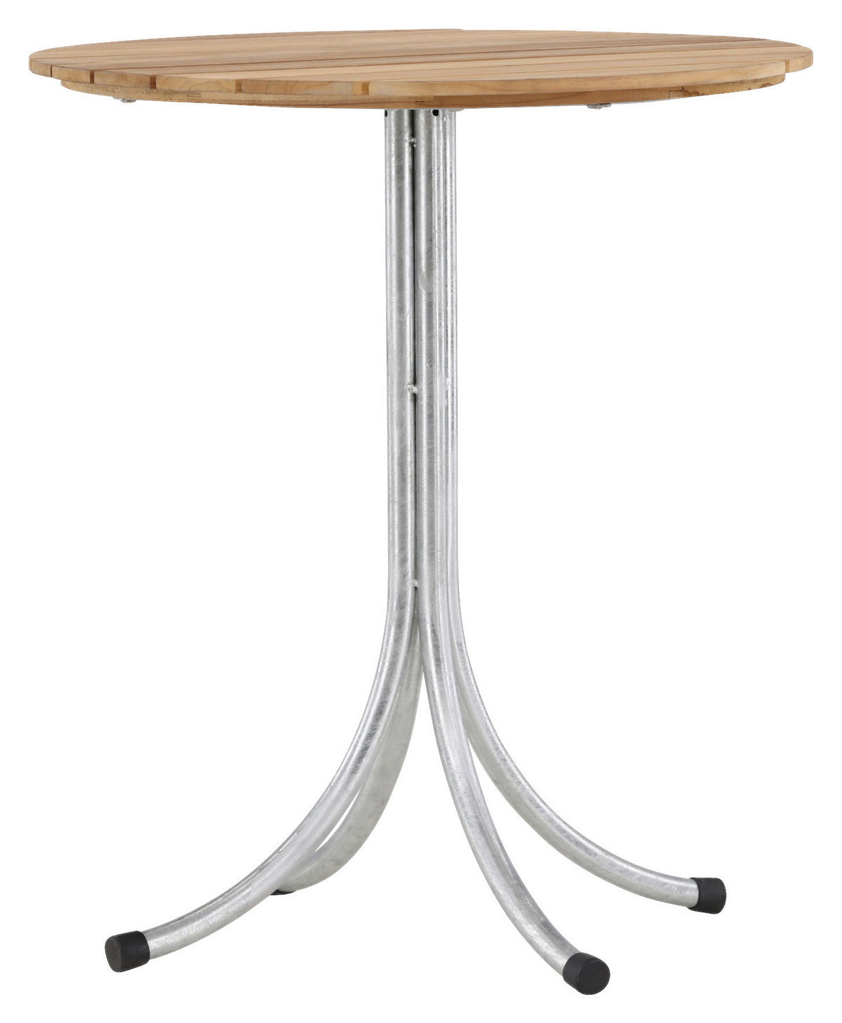 UTEBORD metall, trä rund  - teakfärg/silver, Klassisk, metall/trä (65/65/75cm) - Gardenson