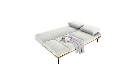 SCHLAFSOFA in Chenille Weiß - Schwarz/Weiß, MODERN, Holz/Textil (212/89/102cm) - Dieter Knoll