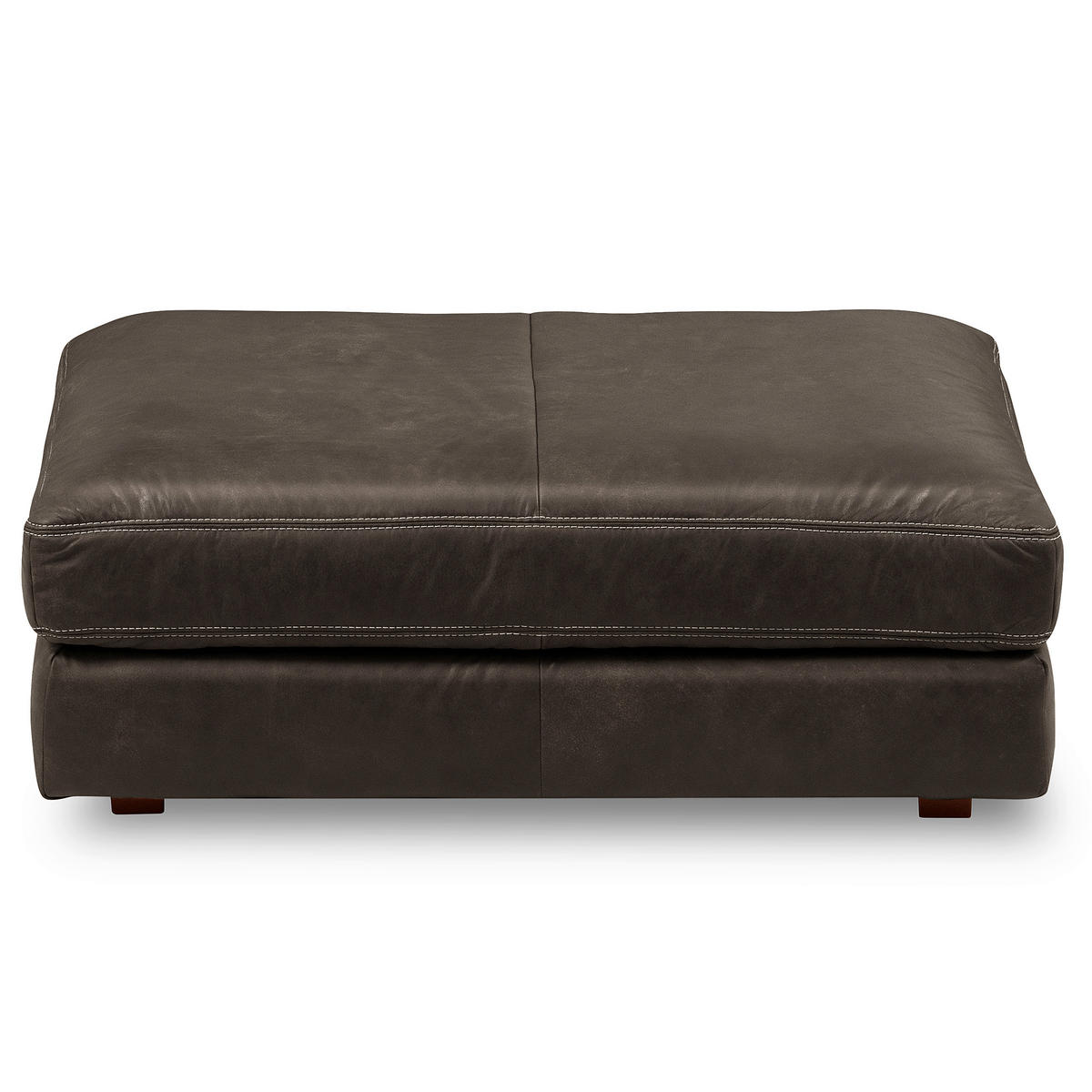 HOCKER in Leder Fango  - Fango/Beige, Design, Leder/Kunststoff (123/45/93cm) - Livetastic