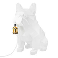 TISCHLEUCHTE Bulldogge   - Weiß, Basics, Kunststoff (26/46/44cm)