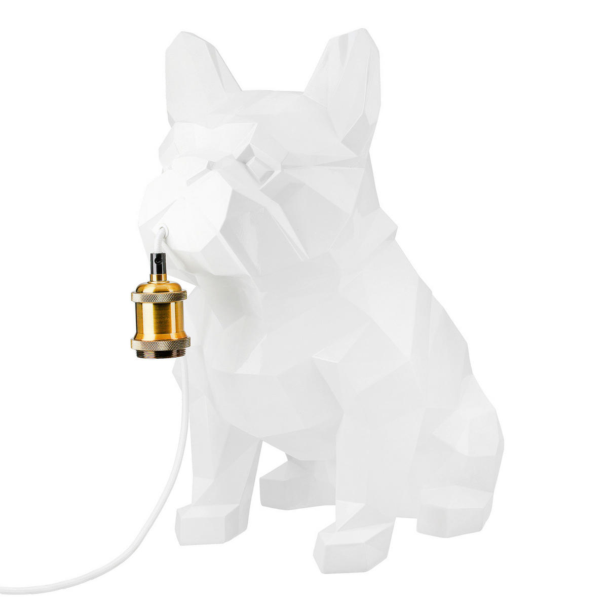 TISCHLEUCHTE Bulldogge   - Weiß, Basics, Kunststoff (26/46/44cm)