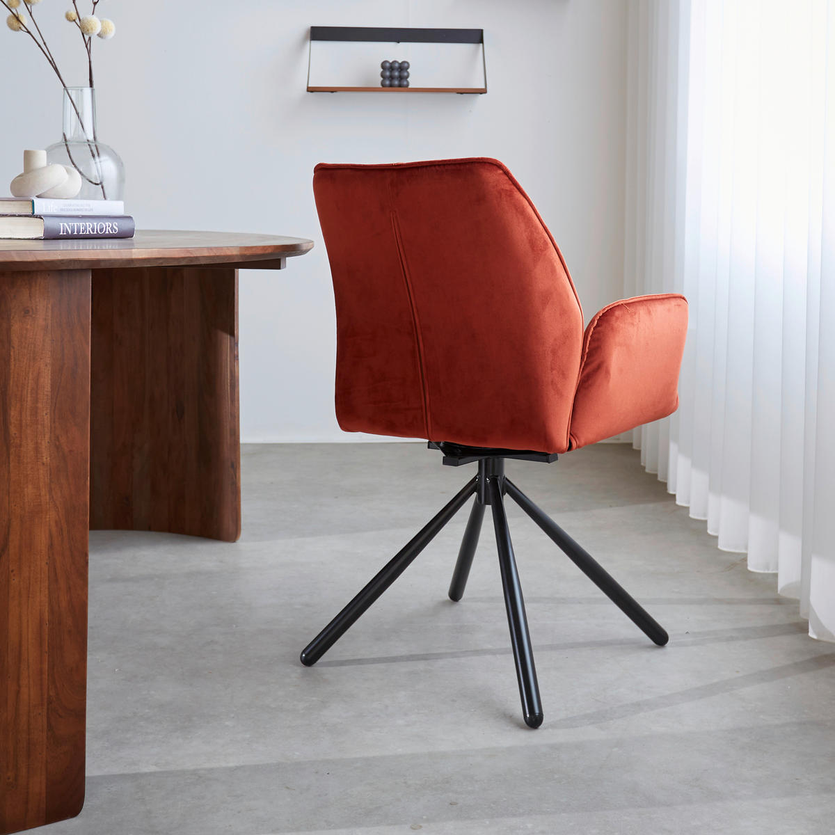 SADA STOLIČIEK S PODRÚČKAMI 2 kus - čierna/medená, Modern, kov/textil (57,5/92/52cm) - MID.YOU