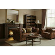 CHESTERFIELD-SOFA  in Lederlook, Mikrofaser Braun, Schwarz  - Schwarz/Braun, Trend, Holz/Textil (165/73/87cm) - Xora