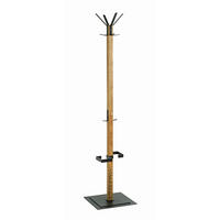 GARDEROBENSTÄNDER in Schwarz, Eichefarben 40/180/40 cm   - Eichefarben/Schwarz, KONVENTIONELL, Holz/Metall (40/180/40cm)