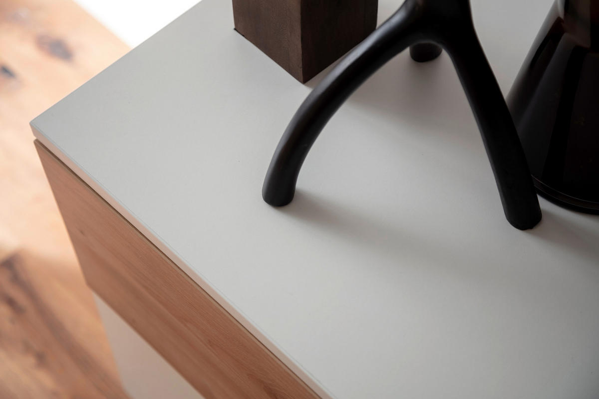 SIDEBOARD Weiss, Eiche Artisan  250/52/45 cm  - Weiss/Silberfarben, Design, Holzwerkstoff/Kunststoff (250/52/45cm) - Moderano