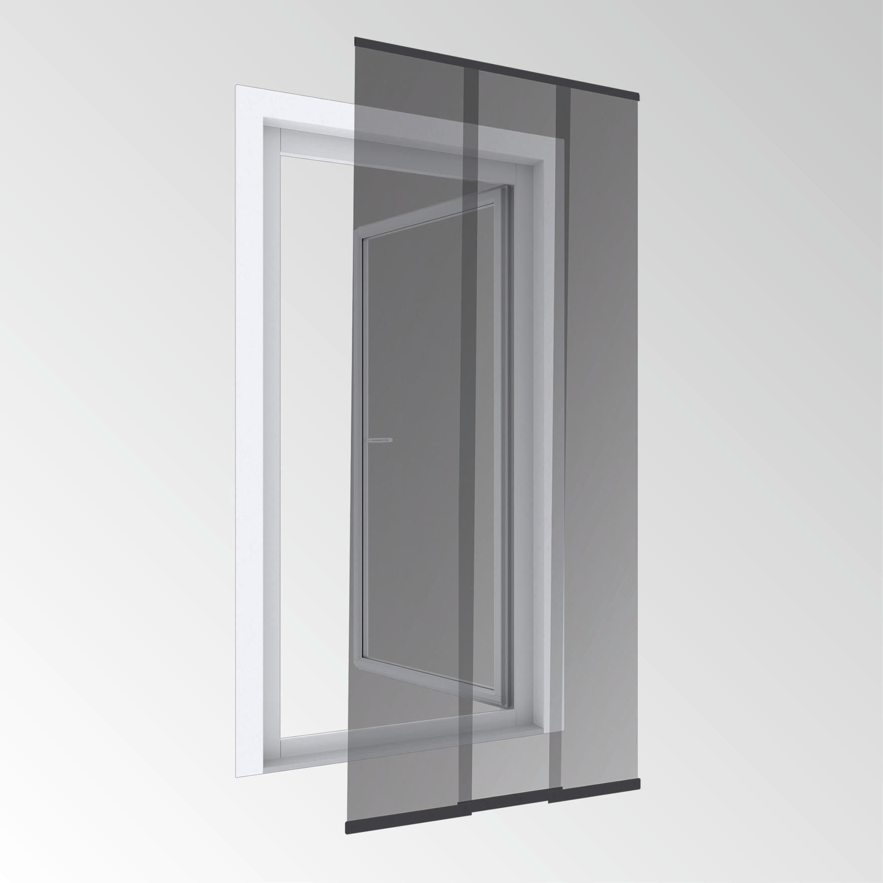 INSEKTENSCHUTZVORHANG - Anthrazit, Basics, Kunststoff (95/220cm)