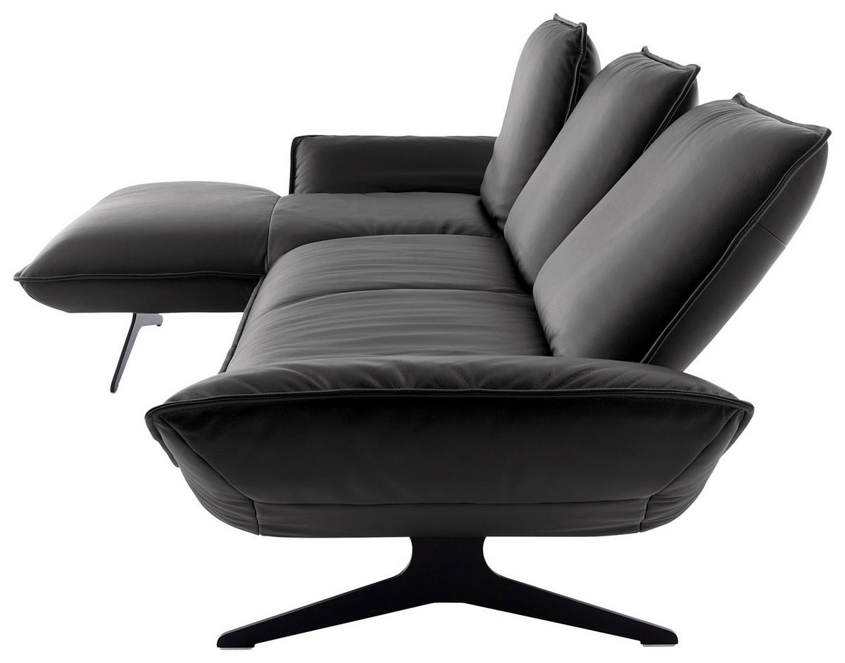 ECKSOFA Echtleder Anthrazit  - Anthrazit/Schwarz, Design, Leder/Metall (167/275cm) - Koinor