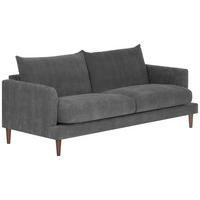 3-SITZER-SOFA Flachgewebe Grau  - Dunkelbraun/Grau, Konventionell, Holz/Textil (206/82/97cm) - MID.YOU