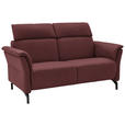 2-SITZER-SOFA Bordeaux Echtleder  - Bordeaux/Schwarz, KONVENTIONELL, Leder/Metall (178/103/95cm) - Dieter Knoll