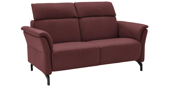 2-SITZER-SOFA Bordeaux Echtleder  - Bordeaux/Schwarz, KONVENTIONELL, Leder/Metall (178/103/95cm) - Dieter Knoll