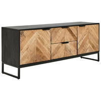 LOWBOARD  in 150/60/40 cm  - Schwarz/Akaziefarben, Design, Holz/Metall (150/60/40cm) - MID.YOU