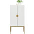 KOMODA, bílá, bronzová - bílá/bronzová, Design, kov/kompozitní dřevo (70/140/40cm) - Carryhome KOMODA, bílá, bronzová - bílá/bronzová, Design, kov/kompozitní dřevo (70/140/40cm) - Carryhome