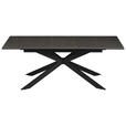 ESSTISCH Grau, Schwarz rechteckig  ausziehbar  - Schwarz/Grau, Design, Keramik/Holzwerkstoff (160-200/90/76cm) - Carryhome